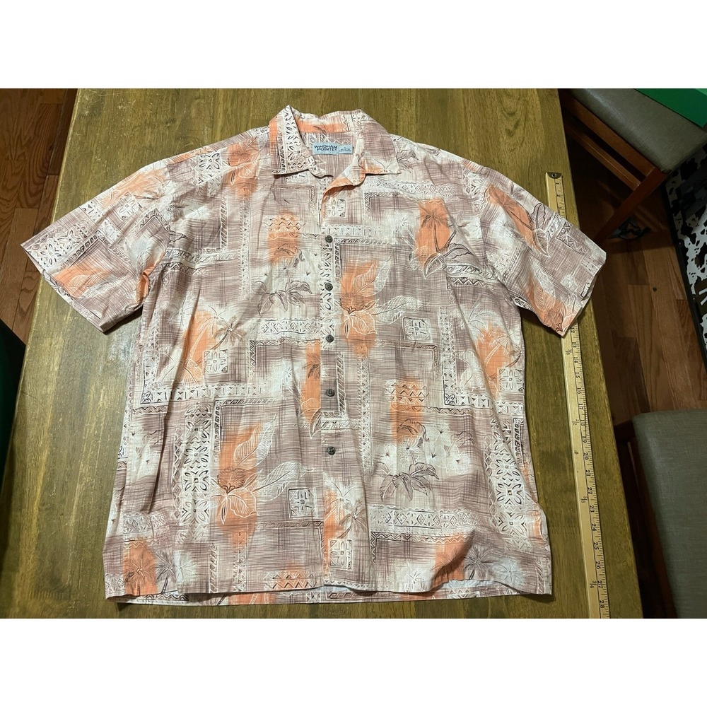 Windham Pointe Shirt, Men's Size XL, Orange Brown, Button Up, Short Sleeve